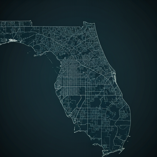 Map of Miami area with dark technical styling showing service radius